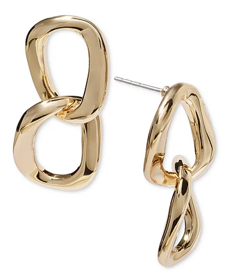 On 34th Sculptural Chain Link Double Drop Earrings, Created for Macy's