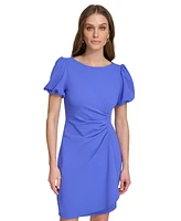 Dkny Women's Boat Neck Puff-Sleeve Sheath Dress