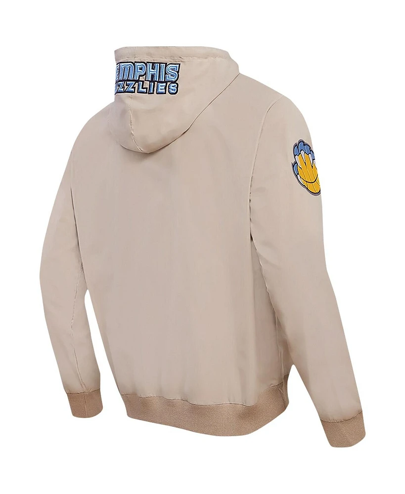 Men's Pro Standard Khaki Memphis Grizzlies Hybrid Full-Zip Hoodie