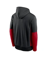 Men's Nike Black Tampa Bay Buccaneers Color Block Fleece Performance Pullover Hoodie