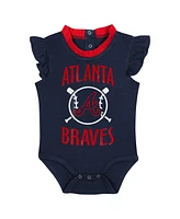 Baby Boys and Girls Fanatics Navy, Gray Atlanta Braves Two-Pack Fan Bodysuit Set