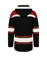 Men's '47 Brand Black Chicago Blackhawks Superior Lacer Pullover Hoodie