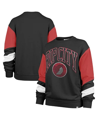 Women's '47 Brand Black Portland Trail Blazers 2023/24 City Edition Nova Crew Sweatshirt