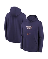 Big Boys Nike Purple Distressed Phoenix Suns 2023/24 City Edition Essential Pullover Hoodie