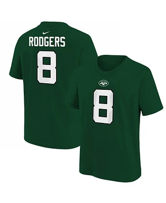 Big Boys Nike Aaron Rodgers Green New York Jets Player Name and Number T-shirt