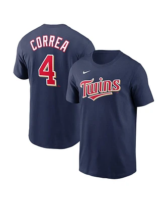 Men's Nike Carlos Correa Navy Minnesota Twins Name and Number T-shirt