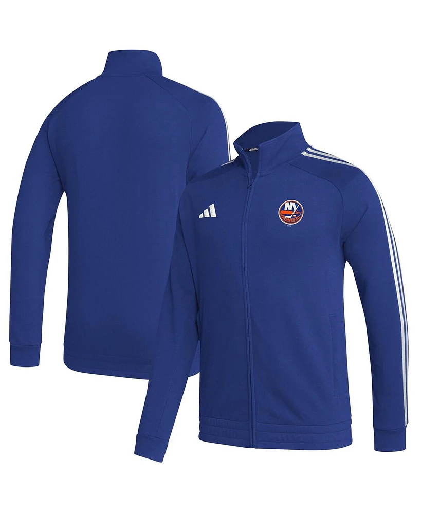 Men's adidas Royal New York Islanders Raglan Full-Zip Track Jacket