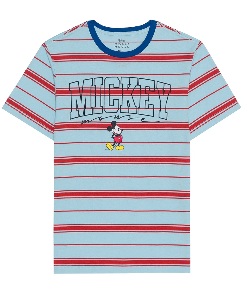 Hybrid Men's Mickey Mouse Short Sleeve Stripe T-shirt