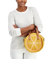 Style & Co Lemon Straw Small Round Crossbody, Created for Macy's