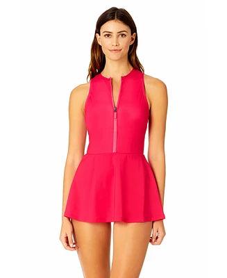 Women's Solid Athletic Swim Dress