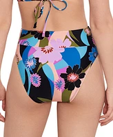Salt + Cove Women's Blooming Wave High-Waist Bikini Bottoms, Created for Macy's