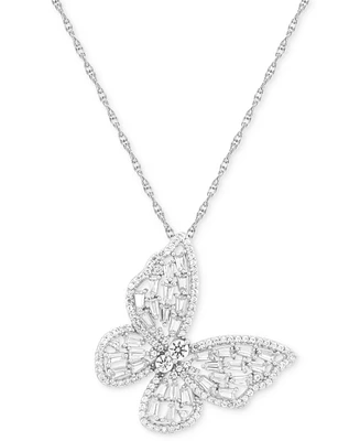 Lab-Grown White Sapphire Butterfly 18" Pendant Necklace (2-1/4 ct. t.w.)