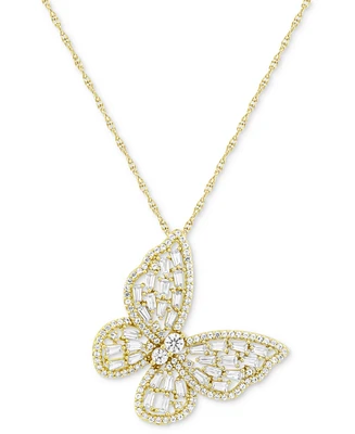 Lab-Grown White Sapphire Butterfly 18" Pendant Necklace (2-1/4 ct. t.w.)