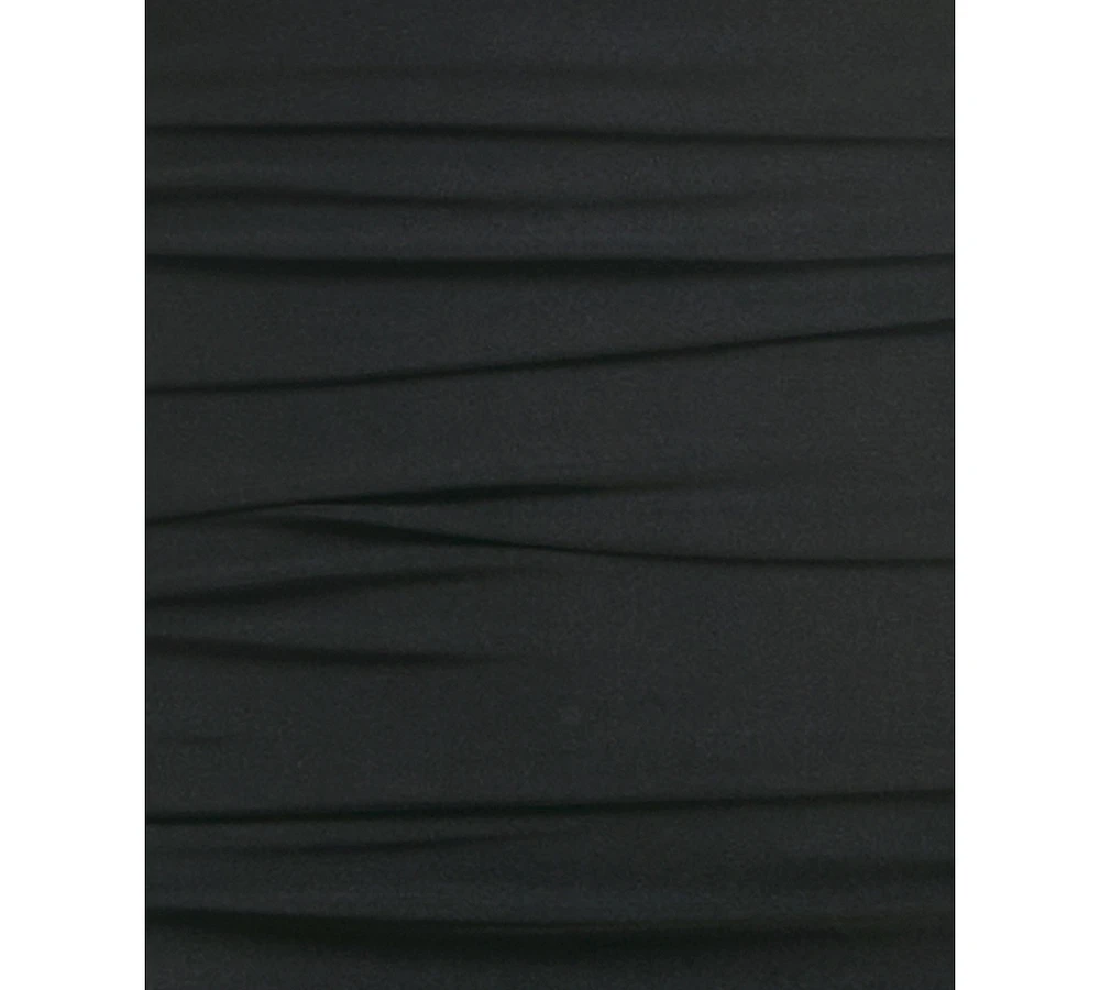 B Darlin Juniors' Cowlneck Ruched Sleeveless Bodycon Dress