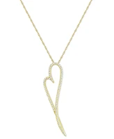 Lab-Grown White Sapphire Elongated Heart 18" Pendant Necklace (5/8 ct. t.w.)