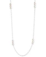 Lauren Ralph Lauren Sterling Silver Genuine Freshwater Pearl 42" Station Necklace