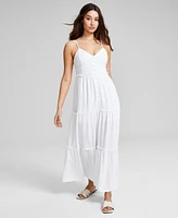 And Now This Women's Linen-Blend Button-Front Maxi Dress, Created for Macy's