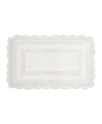 Laura Ashley Crochet Reversible Cotton Bath Rug