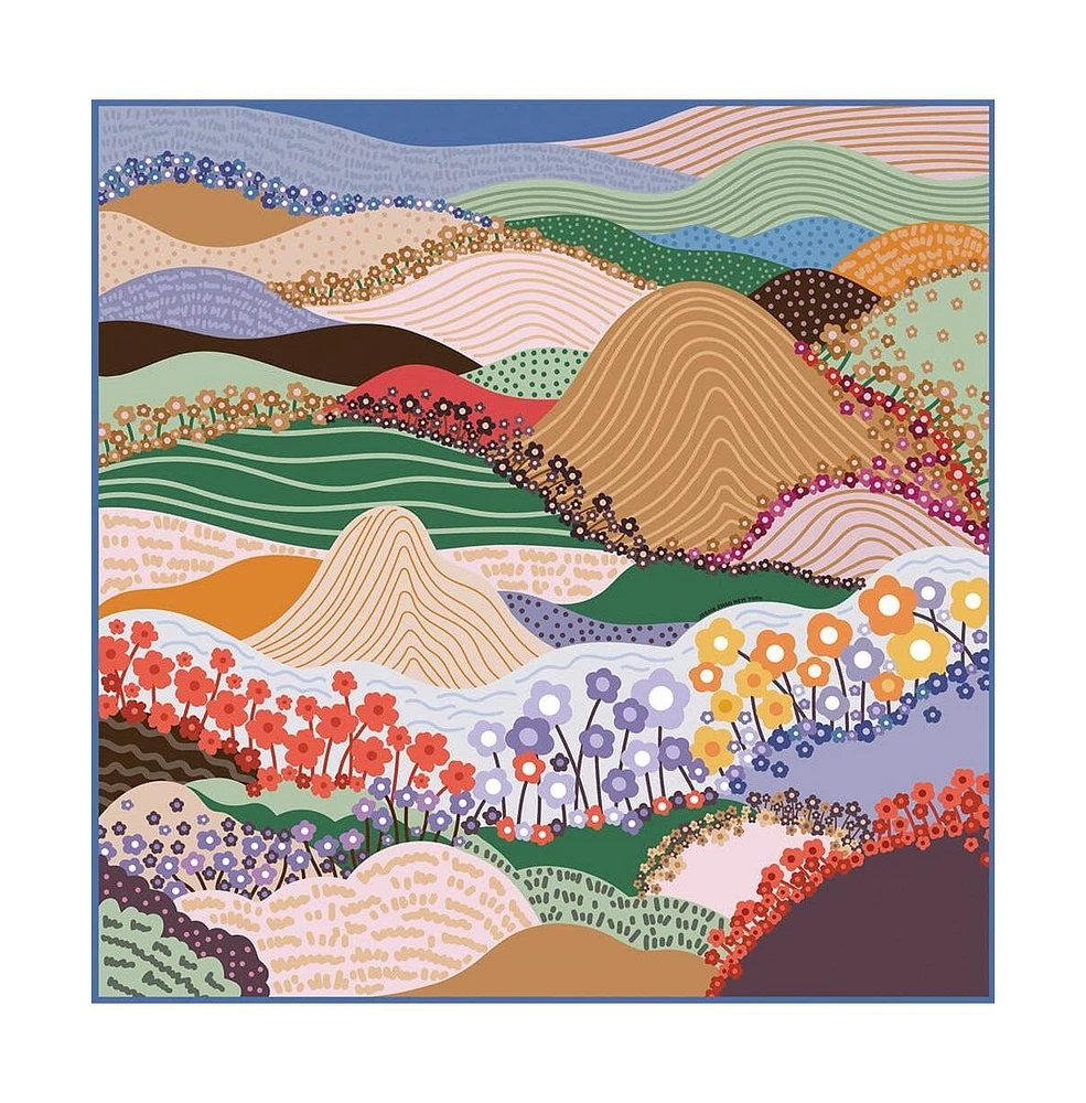 Jessie Zhao New York Double Sided Silk Scarf Of Floral Mountain