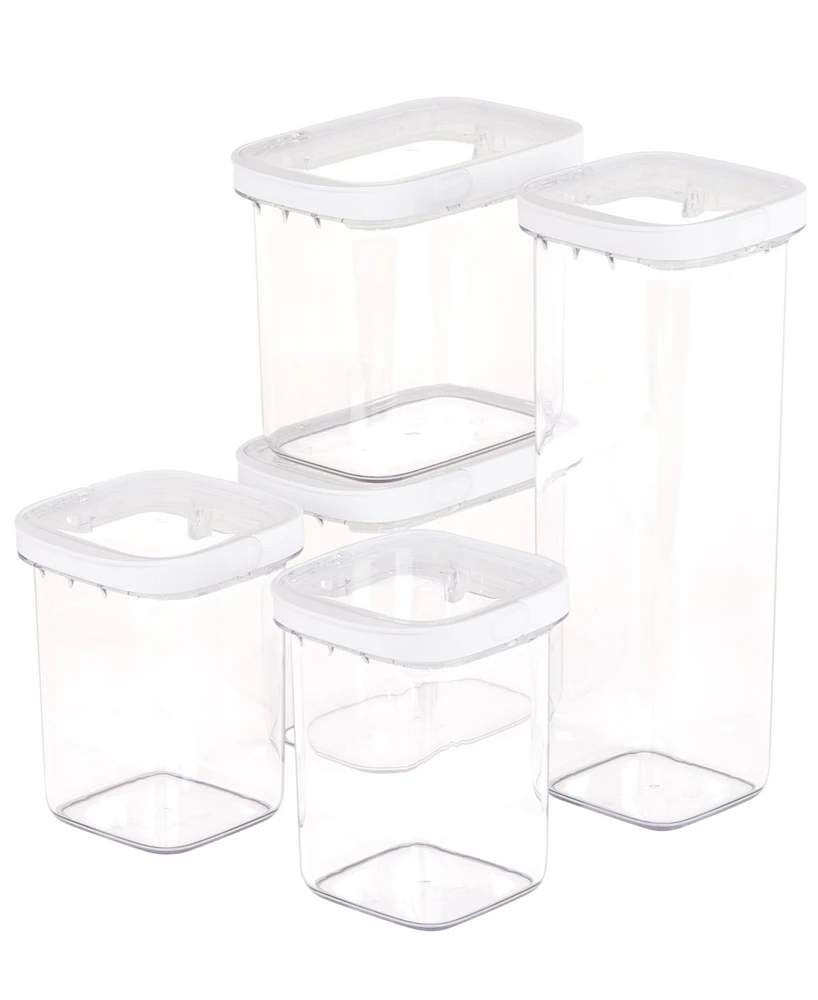 Everyday Solutions Perfect Seal Quick Seal Tritan and San 5pc set - 2 1.1 Qt, 1 - 1.9 Qt, 1 2.4 Qt Airtight, leak-resistant, Stackable Containers