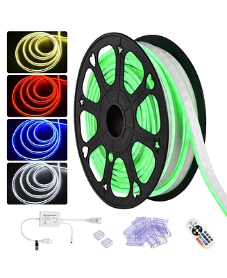 DELight 50 Ft Rgb Neon Led Light Strip Rope Tube Flexible Sign Party Home Decor App Control