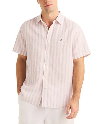 Men's Miami Vice x Nautica Striped Short Sleeve Linen Blend Shirt