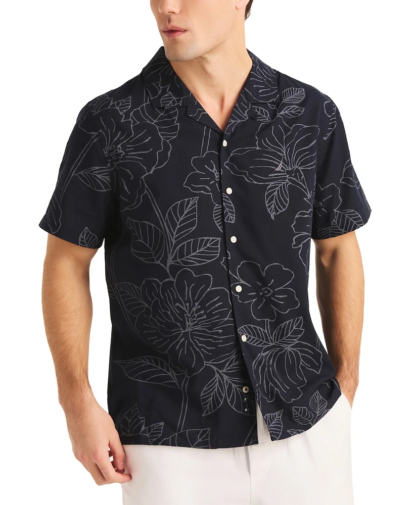 Men's Miami Vice x Nautica Printed Short Sleeve Button-Front Camp Shirt