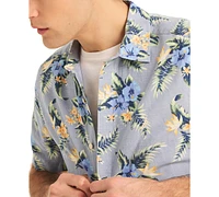 Nautica Men's Floral Print Short Sleeve Button-Front Shirt