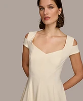 Donna Karan Women's Cold-Shoulder Fit & Flare Dress