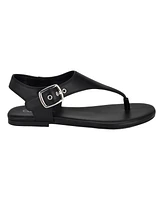 Calvin Klein Women's Moraca Buckle T-Strap Flat Sandals
