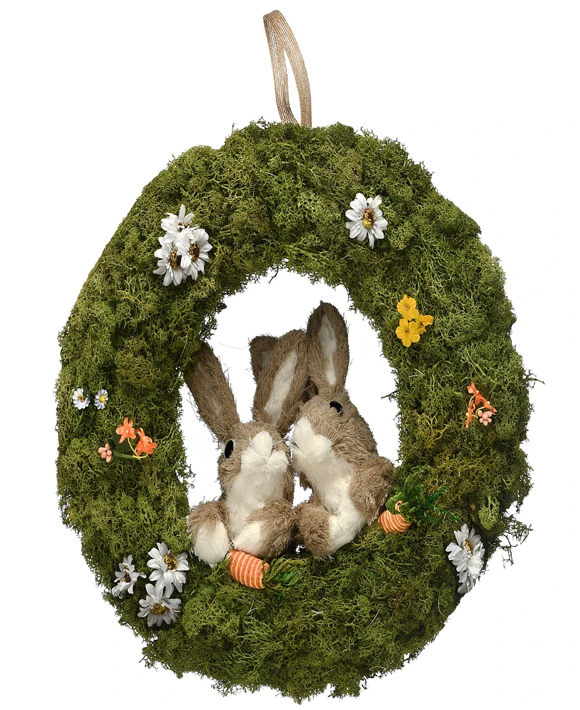 National Tree Company 15" Wreath with Rabbits