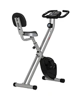 Soozier Foldable Upright Training Exercise Bike Indoor Stationary X Bike with 8 Levels of Magnetic Resistance for Aerobic Exercise