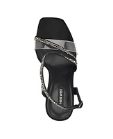 Nine West Women's Nines Embellished Tapered Heel Dress Sandals - Black, Clear