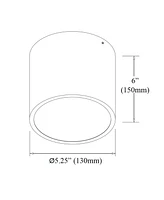 Dainolite 6" Metal Echo Matte White 12W Flush Mount with Frosted Diffuser