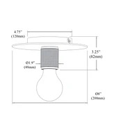 Dainolite 3.25" Metal Roswell 1 Light Medium Flush Mount