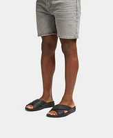 FitFlop Men's Tumbled-Leather Cross Slides