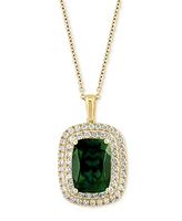 Effy Lab Grown Emerald (6-1/5 ct. t.w.) & Lab Grown Diamond (1 ct. t.w.) 18" Pendant Necklace in 14k Gold