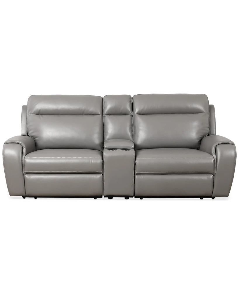 Closeout! Sheeler 3-Pc. Faux Leather Sectional with 2 Power Motion Chairs & 1 Console