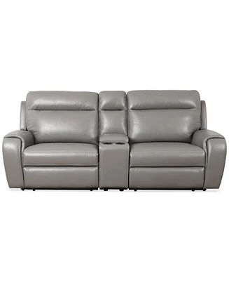 Closeout! Sheeler 3-Pc. Faux Leather Sectional with 2 Power Motion Chairs & 1 Console