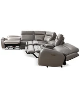 Closeout! Sheeler 6-Pc. Faux Leather Sectional with Power Motion Chairs & 1 Console