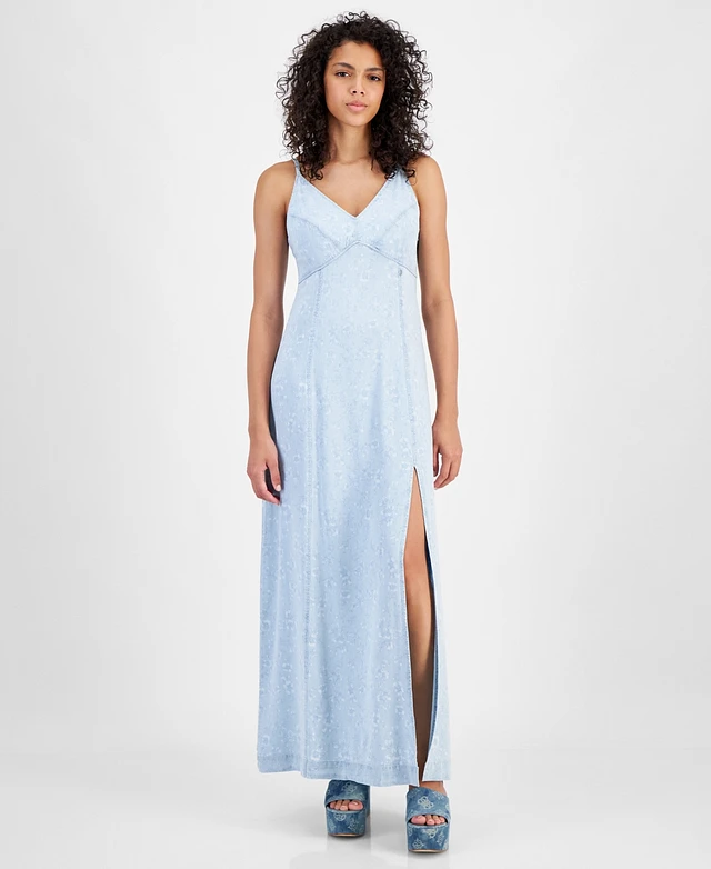 chinese dress ladies Eco Blue Long Sleeve Farrah Dress