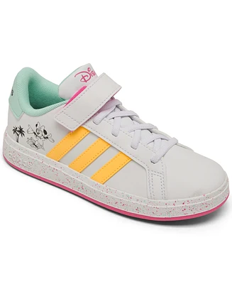 adidas x Disney Minnie Mouse Little Girls Grand Court Fastening Strap Casual Sneakers from Finish Line