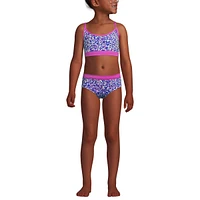 Lands' End Big Girls Plus Chlorine Resistant Rash Guard Swim Top Bikini and Bottoms Upf 50 Swimsuit Set