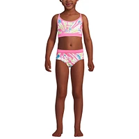 Lands' End Big Girls Plus Chlorine Resistant Rash Guard Swim Top Bikini and Bottoms Upf 50 Swimsuit Set