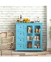 Buffet Sideboard Table Kitchen Storage Cabinet with Drawers and Doors