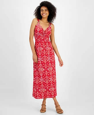 Jamie & Layla Women's Floral-Print Twist-Detail Maxi Dress