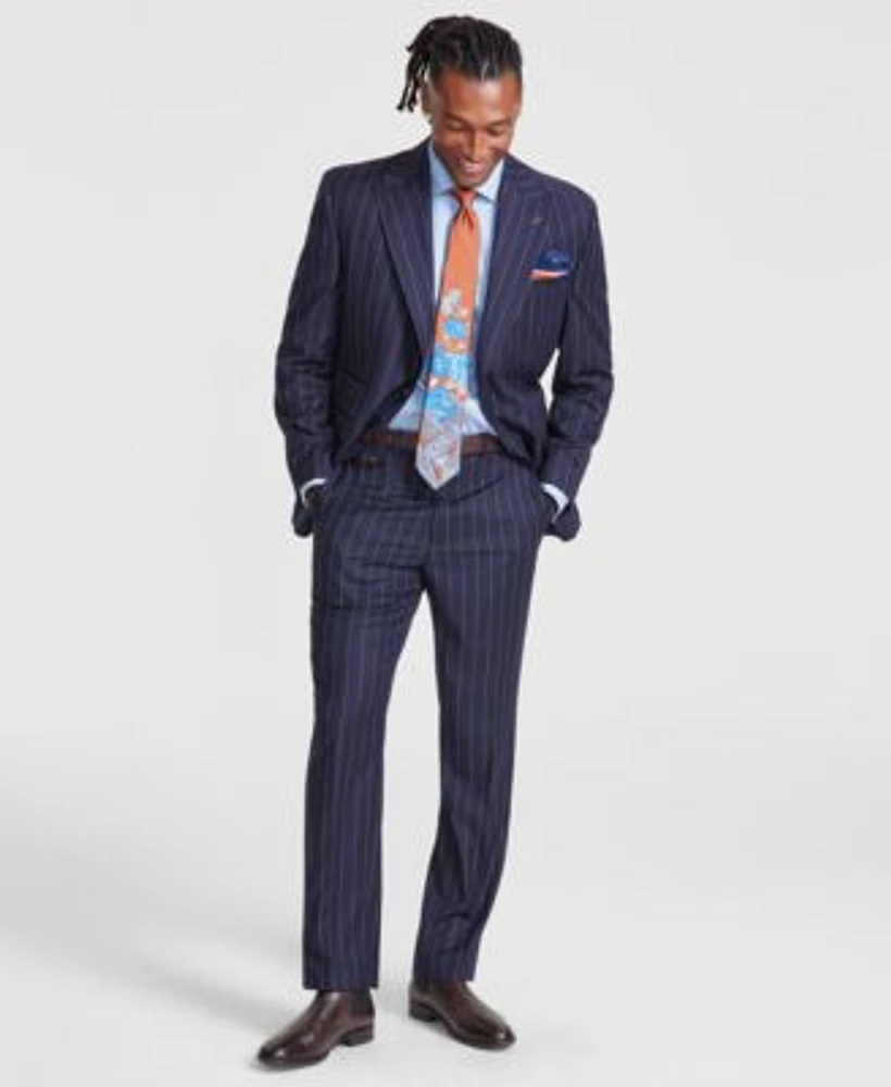 Tayion Collection Mens Classic Fit Plaid Suit Separates