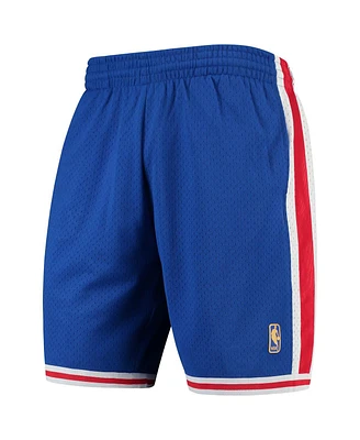 Men's Mitchell & Ness Royal Philadelphia 76ers Hardwood Classics Team Swingman Shorts