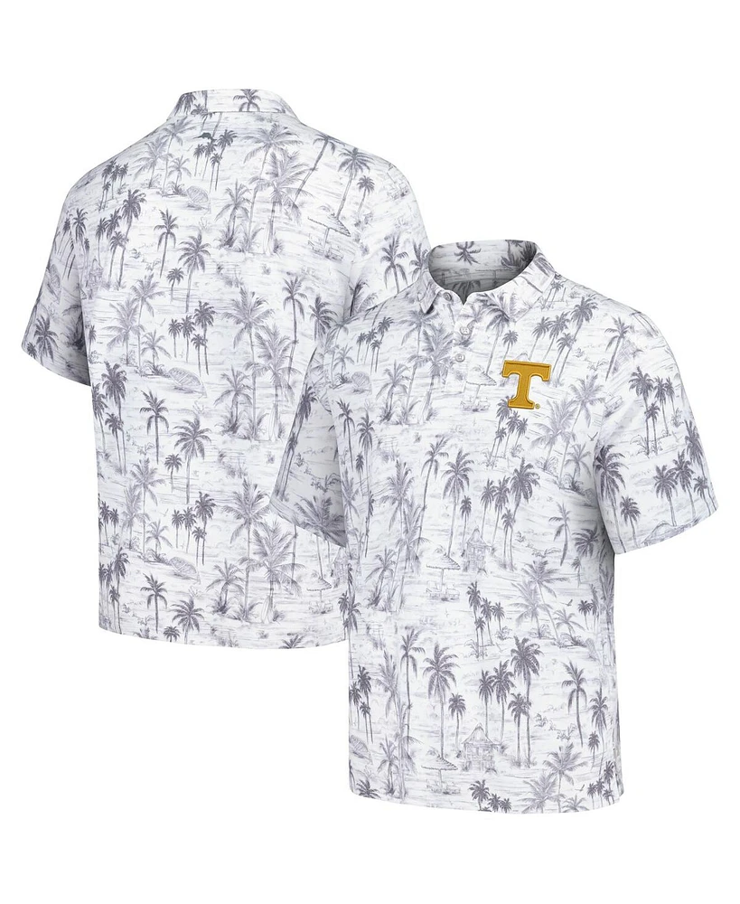 Men's Tommy Bahama Gray Tennessee Volunteers Sport Cabana Shores IslandZone Tri-Blend Polo Shirt