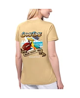 Women's Margaritaville Gold New Orleans Saints Game Time V-Neck T-shirt